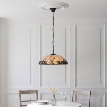 Endon 111929 - Láncos csillár Tiffany BROOKLYN 3xE27/10W/230V Ø 50 cm