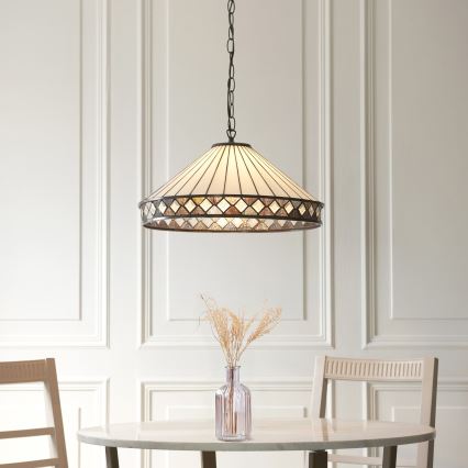 Endon 111961 - Tiffany FARGO láncos csillár, 3xE27/10W/230V, átmérő 50 cm