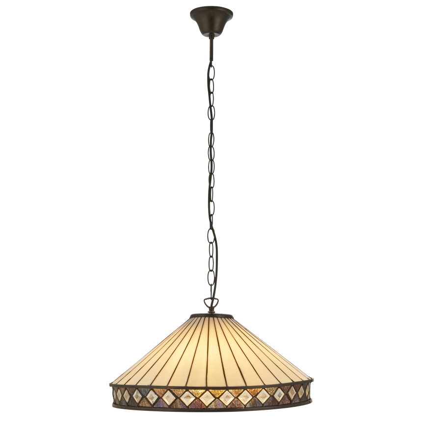 Endon 111961 - Tiffany FARGO láncos csillár, 3xE27/10W/230V, átmérő 50 cm