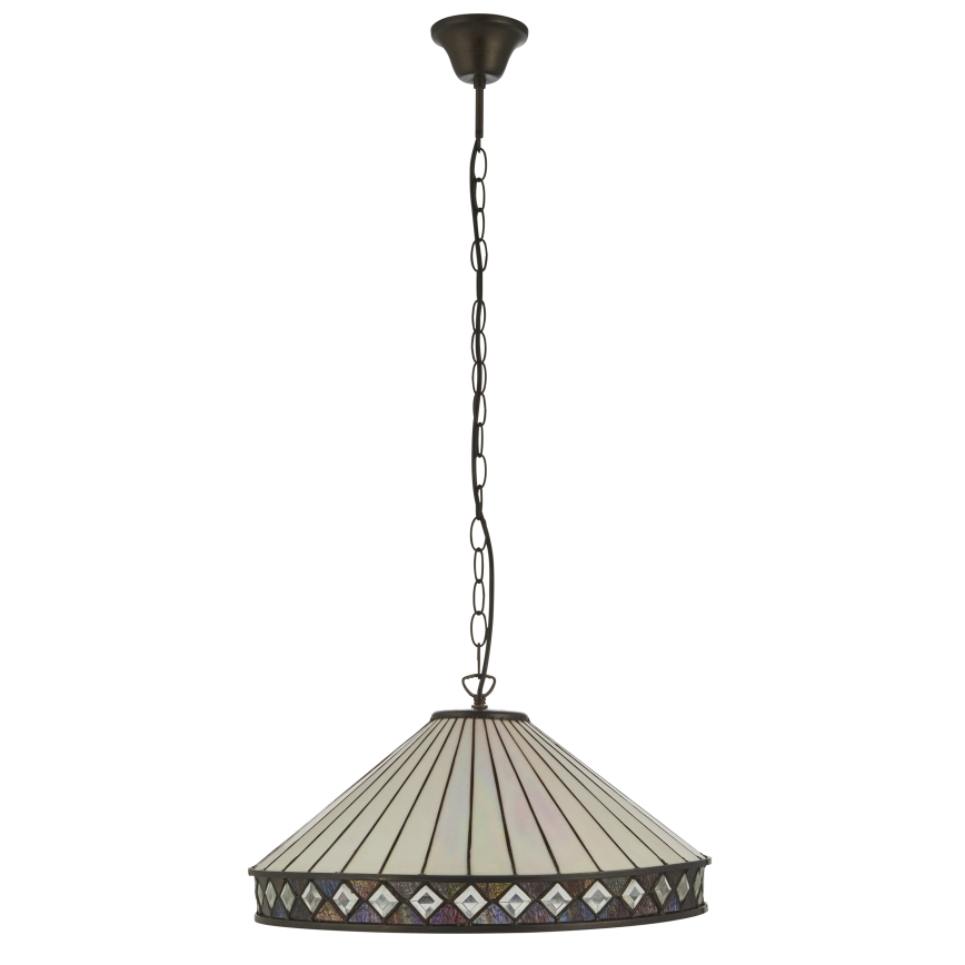 Endon 111961 - Tiffany FARGO láncos csillár, 3xE27/10W/230V, átmérő 50 cm