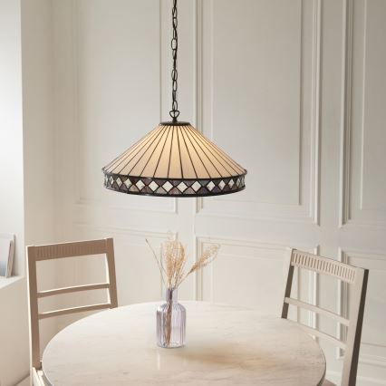 Endon 111961 - Tiffany FARGO láncos csillár, 3xE27/10W/230V, átmérő 50 cm