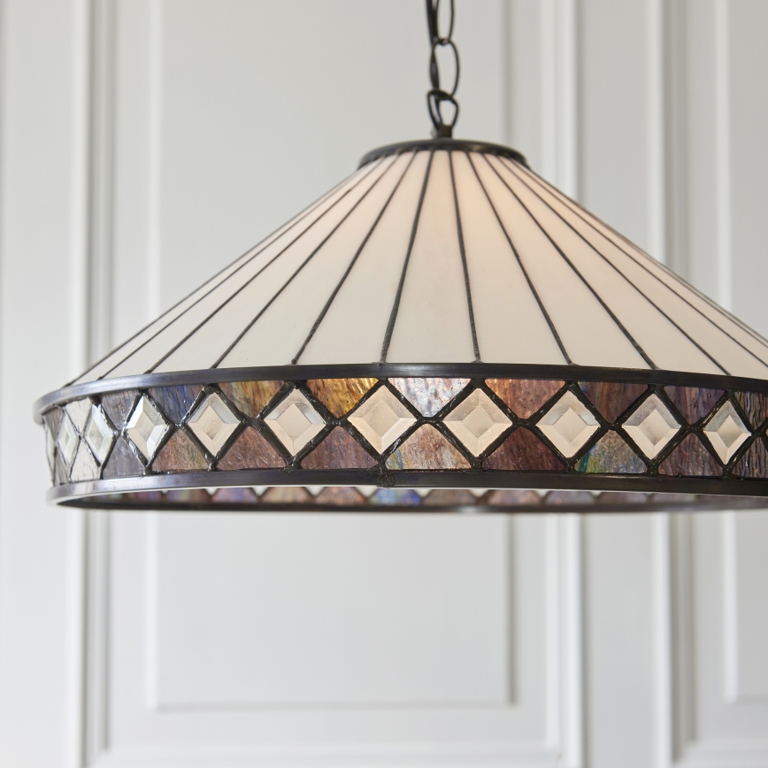 Endon 111961 - Tiffany FARGO láncos csillár, 3xE27/10W/230V, átmérő 50 cm