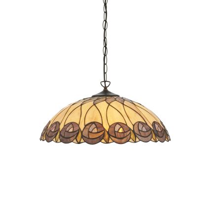 Endon 111985 - Láncos Tiffany csillár HUTCHINSON 3xE27/10W/230V átm. 50 cm