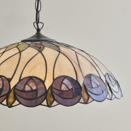 Endon 111985 - Láncos Tiffany csillár HUTCHINSON 3xE27/10W/230V átm. 50 cm