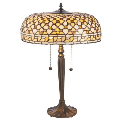 Endon 112178 - Tiffany MILLE FEUX asztali lámpa 2xE14/40W/230V, átmérő 45 cm
