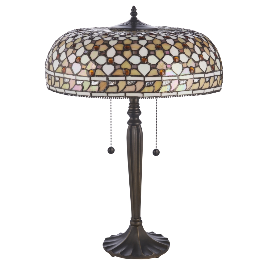 Endon 112178 - Tiffany MILLE FEUX asztali lámpa 2xE14/40W/230V, átmérő 45 cm