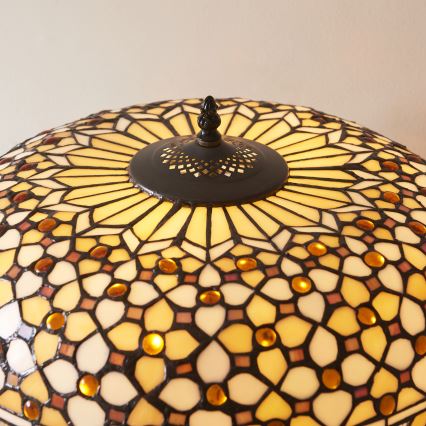 Endon 112178 - Tiffany MILLE FEUX asztali lámpa 2xE14/40W/230V, átmérő 45 cm