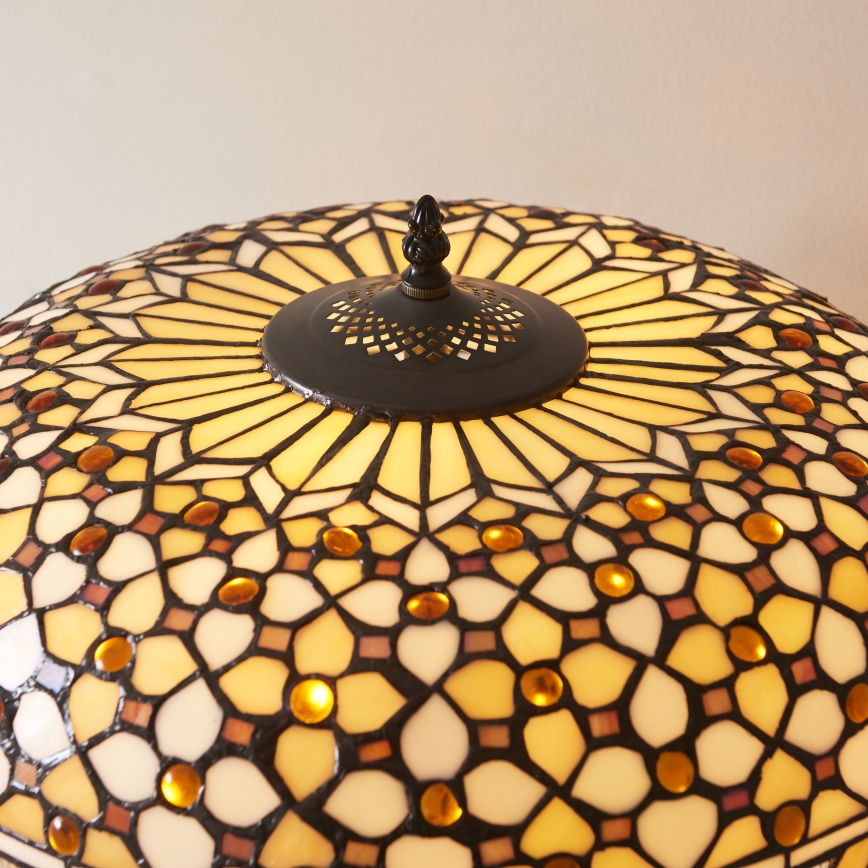 Endon 112178 - Tiffany MILLE FEUX asztali lámpa 2xE14/40W/230V, átmérő 45 cm