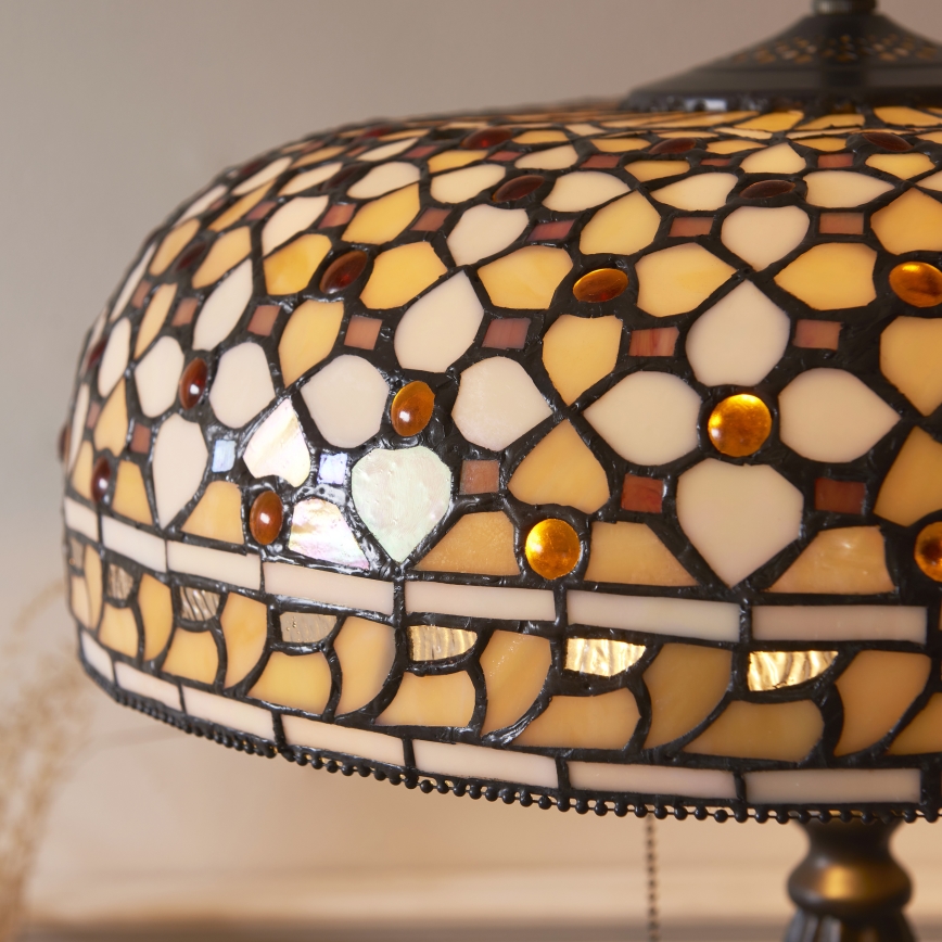 Endon 112178 - Tiffany MILLE FEUX asztali lámpa 2xE14/40W/230V, átmérő 45 cm