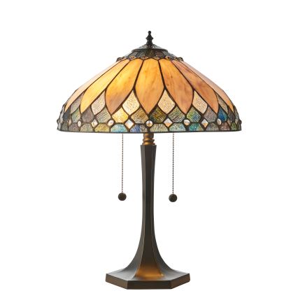 Endon 112183 - Asztali lámpa Tiffany BROOKLYN 2xE14/10W/230V átm. 40 cm