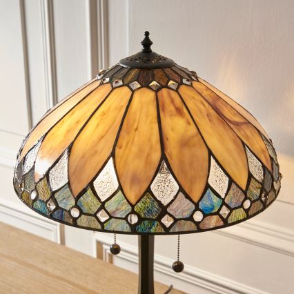 Endon 112183 - Asztali lámpa Tiffany BROOKLYN 2xE14/10W/230V átm. 40 cm