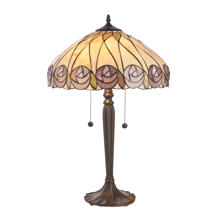 Endon 112184 - Tiffany HUTCHINSON asztali lámpa 2xE27/10W/230V, átm. 40 cm