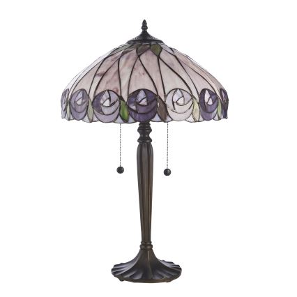 Endon 112184 - Tiffany HUTCHINSON asztali lámpa 2xE27/10W/230V, átm. 40 cm