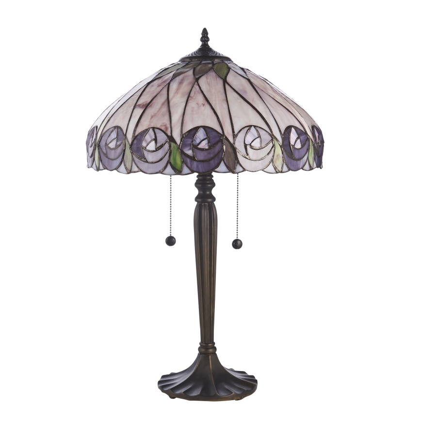 Endon 112184 - Tiffany HUTCHINSON asztali lámpa 2xE27/10W/230V, átm. 40 cm