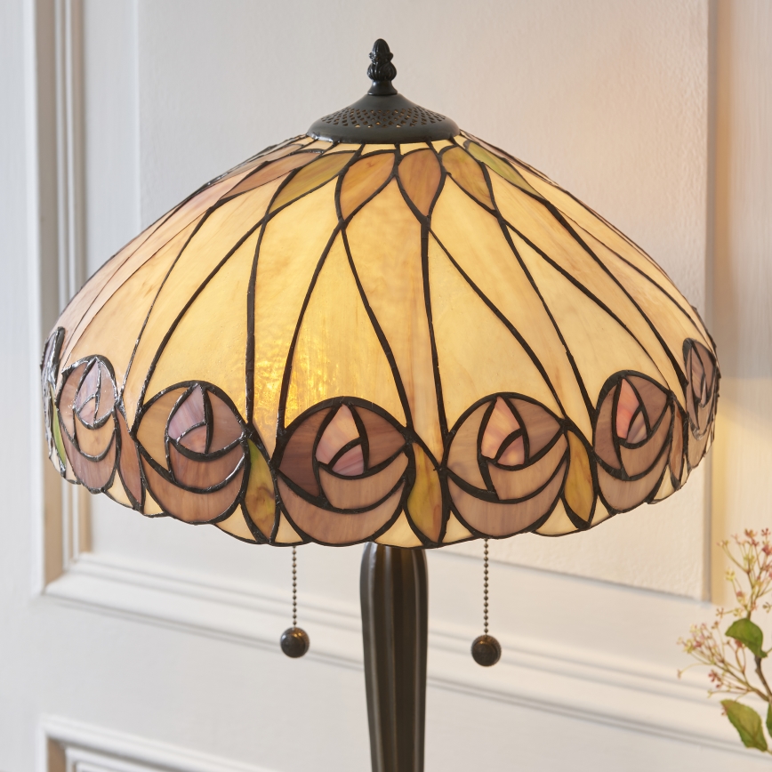 Endon 112184 - Tiffany HUTCHINSON asztali lámpa 2xE27/10W/230V, átm. 40 cm