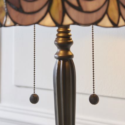 Endon 112184 - Tiffany HUTCHINSON asztali lámpa 2xE27/10W/230V, átm. 40 cm