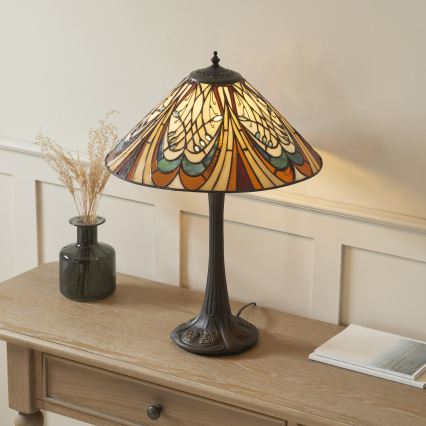 Endon 112185 - Tiffany HECTOR asztali lámpa 1xE27/10W/230V átm. 40 cm
