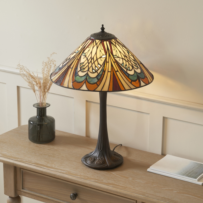Endon 112185 - Tiffany HECTOR asztali lámpa 1xE27/10W/230V átm. 40 cm