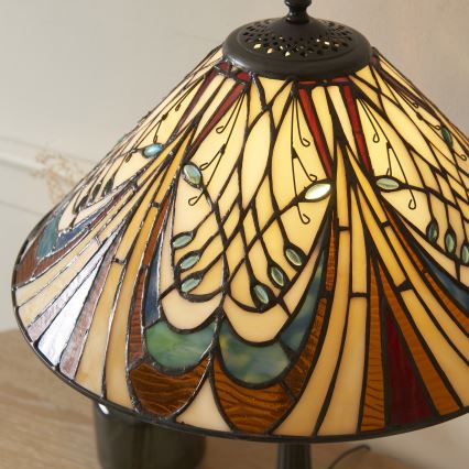 Endon 112185 - Tiffany HECTOR asztali lámpa 1xE27/10W/230V átm. 40 cm