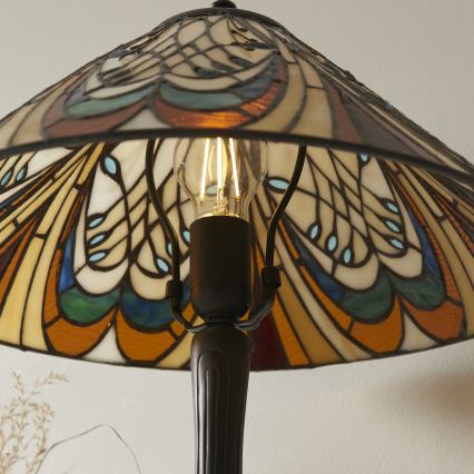 Endon 112185 - Tiffany HECTOR asztali lámpa 1xE27/10W/230V átm. 40 cm