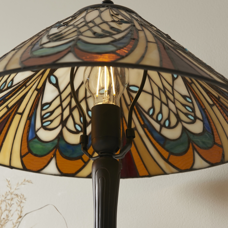 Endon 112185 - Tiffany HECTOR asztali lámpa 1xE27/10W/230V átm. 40 cm