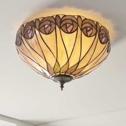 Endon 112188 - Tiffany HUTCHINSON mennyezeti lámpatest 2xE27/60W/230V, átm. 40 cm