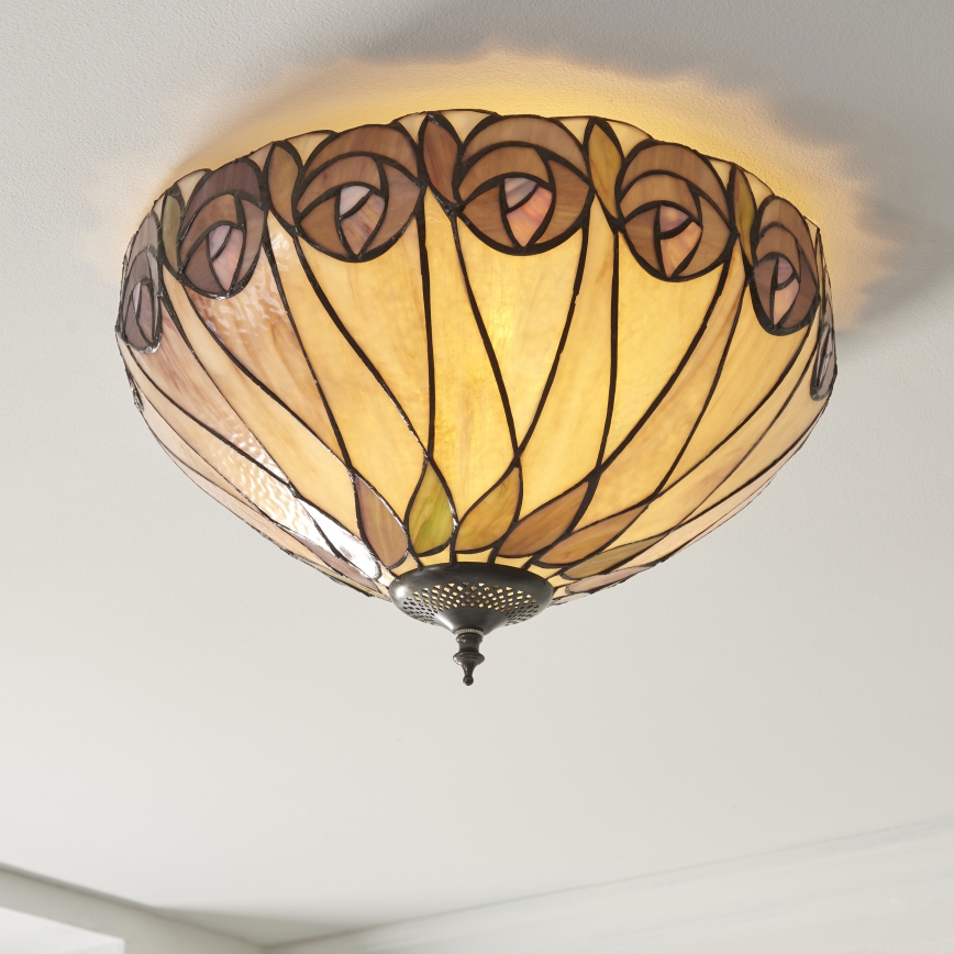 Endon 112188 - Tiffany HUTCHINSON mennyezeti lámpatest 2xE27/60W/230V, átm. 40 cm