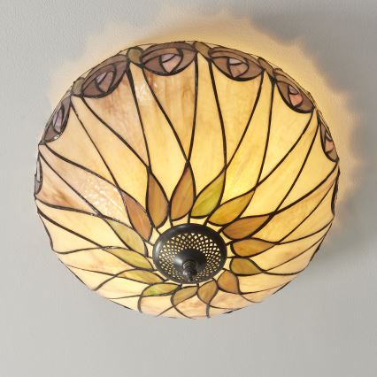 Endon 112188 - Tiffany HUTCHINSON mennyezeti lámpatest 2xE27/60W/230V, átm. 40 cm