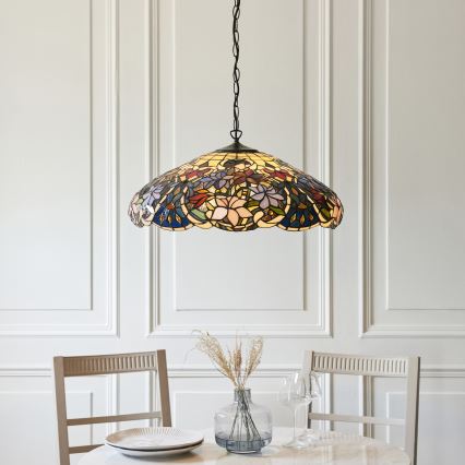 Endon 112193 - Tiffany SULLIVAN láncos csillár 3xE27/60W/230V, átmérő 57 cm