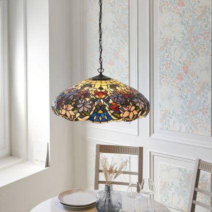 Endon 112193 - Tiffany SULLIVAN láncos csillár 3xE27/60W/230V, átmérő 57 cm