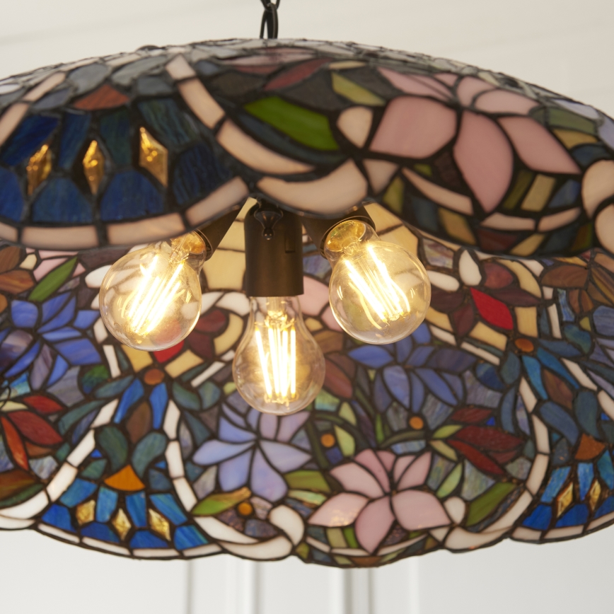 Endon 112193 - Tiffany SULLIVAN láncos csillár 3xE27/60W/230V, átmérő 57 cm