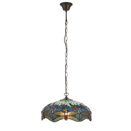 Endon 112195 - Tiffany DRAGONFLY láncos csillár 1xE27/60W/230V, átmérő 41 cm