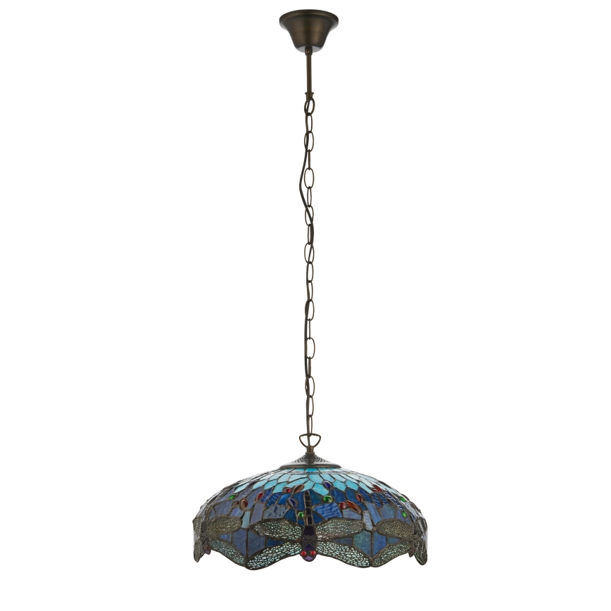 Endon 112195 - Tiffany DRAGONFLY láncos csillár 1xE27/60W/230V, átmérő 41 cm