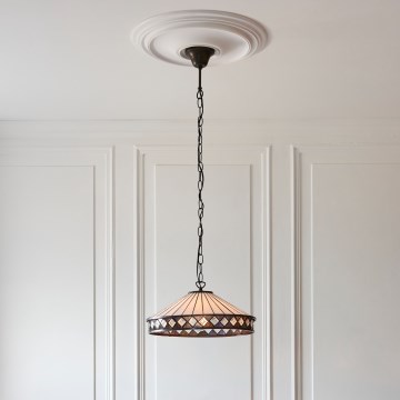 Endon 112196 - Tiffany FARGO láncos függeszték, 1xE27/60W/230V, átm. 41,5 cm