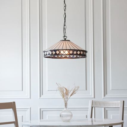Endon 112196 - Tiffany FARGO láncos függeszték, 1xE27/60W/230V, átm. 41,5 cm
