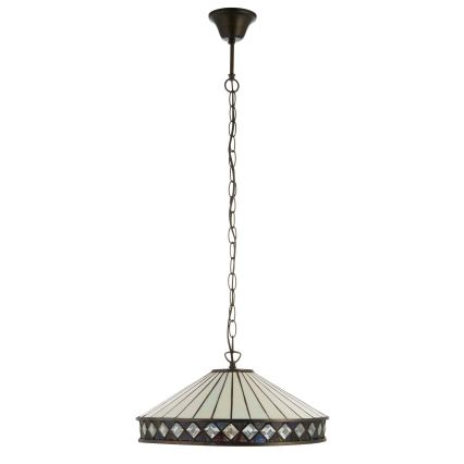 Endon 112196 - Tiffany FARGO láncos függeszték, 1xE27/60W/230V, átm. 41,5 cm