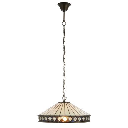 Endon 112196 - Tiffany FARGO láncos függeszték, 1xE27/60W/230V, átm. 41,5 cm