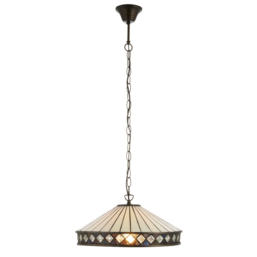 Endon 112196 - Tiffany FARGO láncos függeszték, 1xE27/60W/230V, átm. 41,5 cm