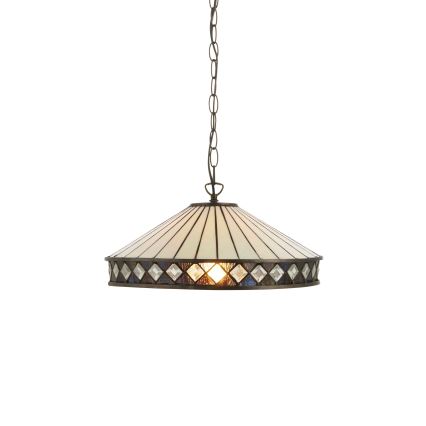 Endon 112196 - Tiffany FARGO láncos függeszték, 1xE27/60W/230V, átm. 41,5 cm