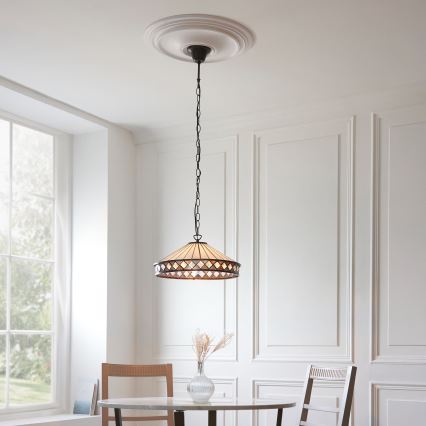 Endon 112196 - Tiffany FARGO láncos függeszték, 1xE27/60W/230V, átm. 41,5 cm
