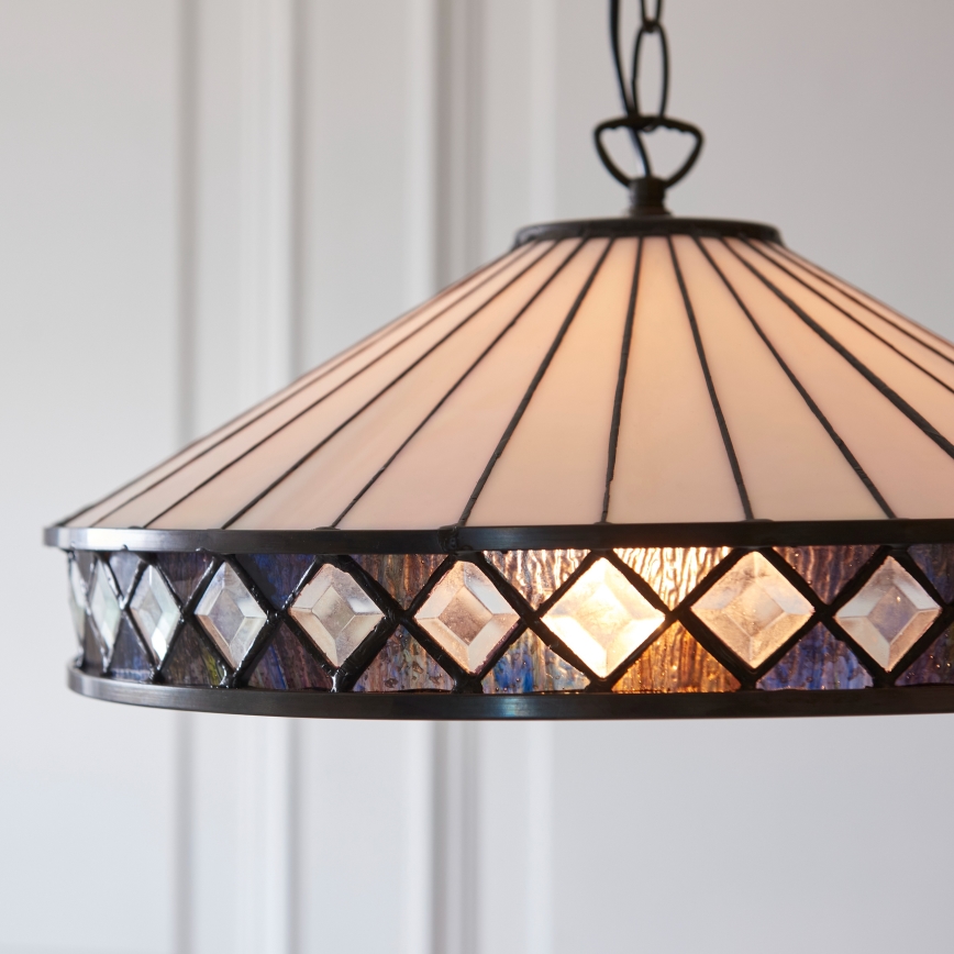 Endon 112196 - Tiffany FARGO láncos függeszték, 1xE27/60W/230V, átm. 41,5 cm