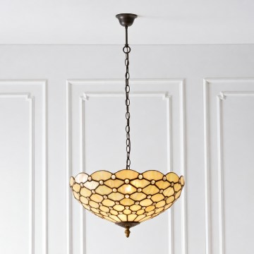 Endon 112226 - Láncos csillár Tiffany PEARL 1xE27/10W/230V átm. 45 cm