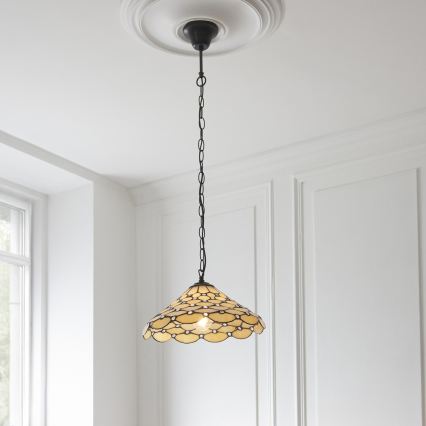 Endon 112226 - Láncos csillár Tiffany PEARL 1xE27/10W/230V átm. 45 cm