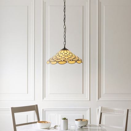 Endon 112226 - Láncos csillár Tiffany PEARL 1xE27/10W/230V átm. 45 cm
