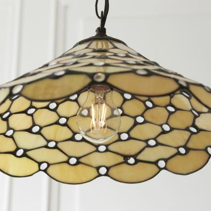 Endon 112226 - Láncos csillár Tiffany PEARL 1xE27/10W/230V átm. 45 cm