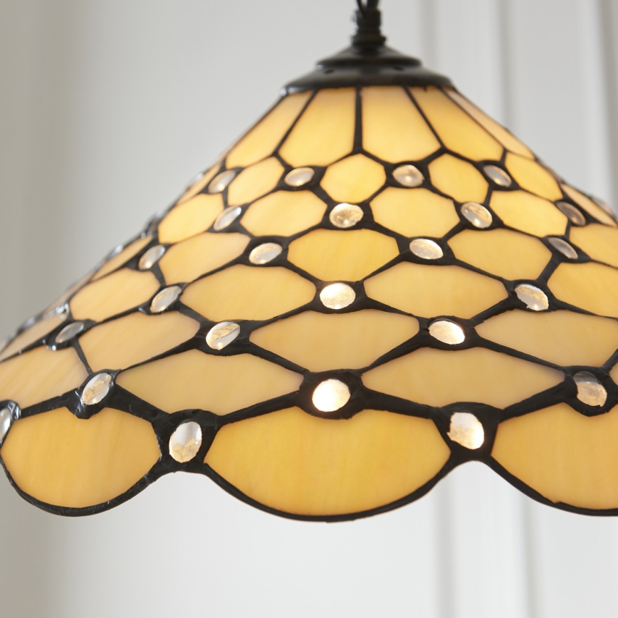 Endon 112226 - Láncos csillár Tiffany PEARL 1xE27/10W/230V átm. 45 cm