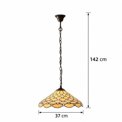 Endon 112226 - Láncos csillár Tiffany PEARL 1xE27/10W/230V átm. 45 cm