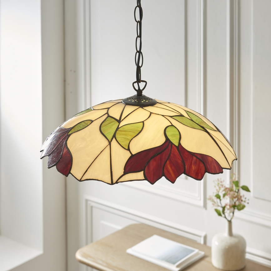 Endon 112246 - Tiffany BOTANICA láncos csillár 1xE27/60W/230V átm. 45 cm