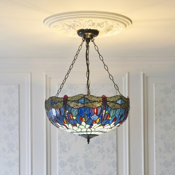 Endon 112250 - Láncon függő Tiffany DRAGONFLY csillár 3xE27/60W/230V átm. 50 cm