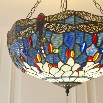 Endon 112250 - Láncon függő Tiffany DRAGONFLY csillár 3xE27/60W/230V átm. 50 cm